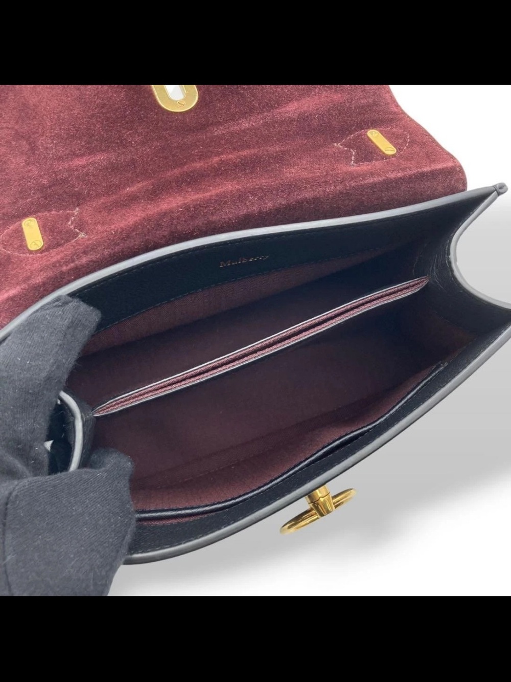 Mulberry Black Pebbled Leather Satchel with Gold Hardware - Picture 9 of 11